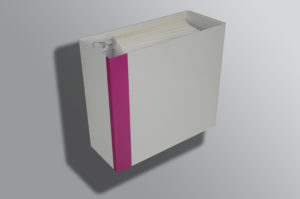 Pink edge white fabric sample binder