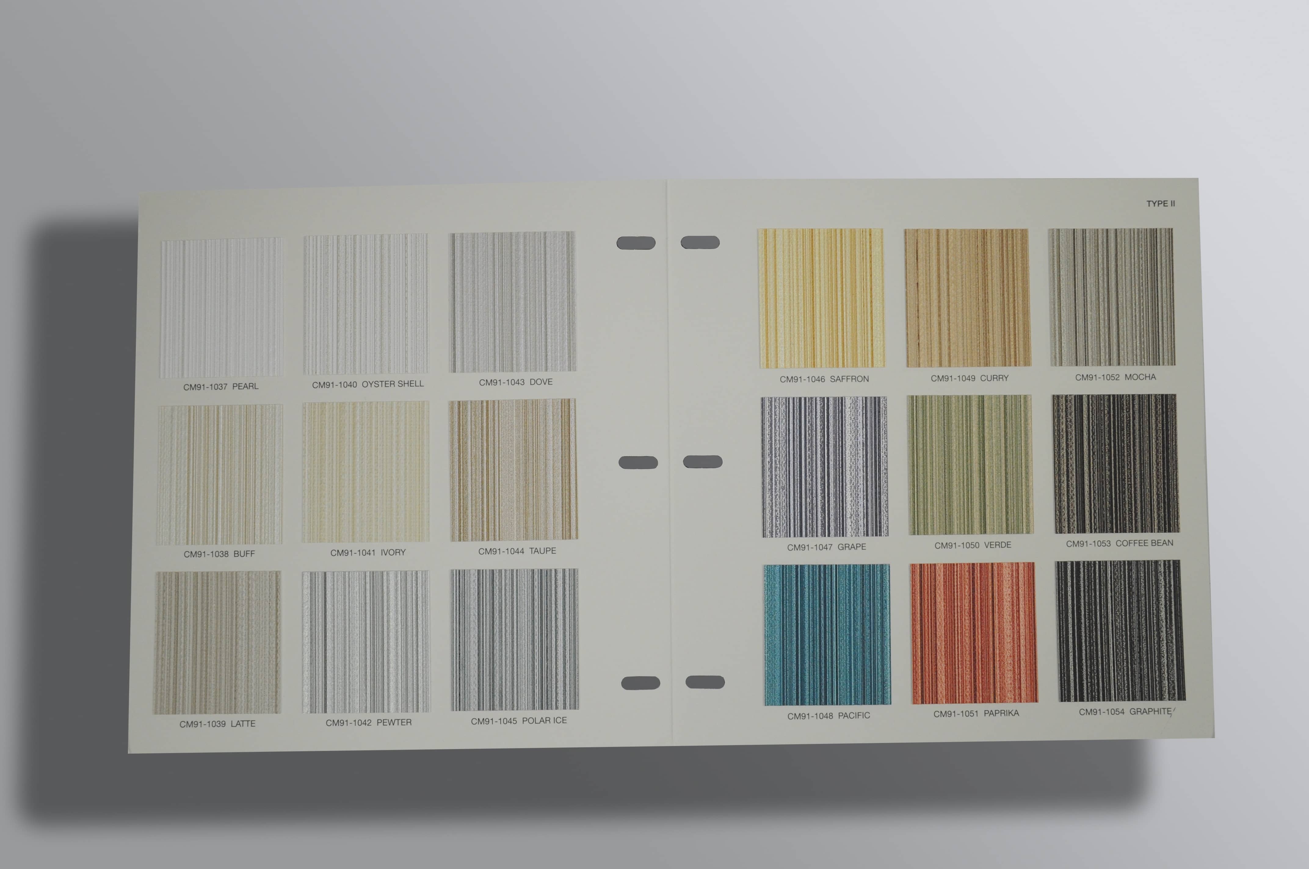 digital swatch card folder with various colors